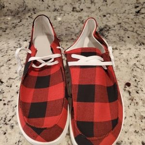 Buffalo plaid shoes